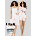 thumbnail image 4 of Set Pijama 3 Piezas Mujer Verano Bata Top y Short, 4 of 5