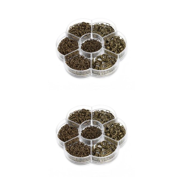 Bewildely 1450 Unids/set Collares Pulseras Tobilleras Anillos de salto abiertos Brazalete Conectores de 3-10 mm Accesorios artesanales hechos a Type1 NO1