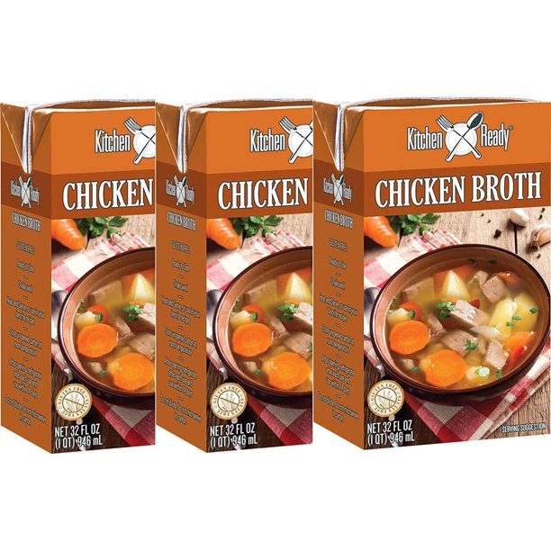 Kitchen Ready All Natural, Gluten Free Chicken Broth THREE 32 fl. oz