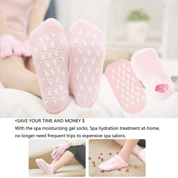Moisturizing Gel Socks, Ultra-Soft Silicone Gel Socks Moisturizing Socks,  Spa Gel Soften Socks For Dry Cracked Feet Skins