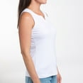 thumbnail image 4 of Elsie & Zoey Myla XL White V-Neck Sleeveless Tank Top for Women, 4 of 9
