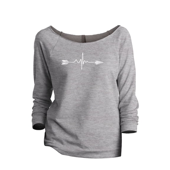 Arrow Path Life Women's Fashion Slouchy 3/4 Sleeves Raglan Lightweight Sweatshirt Sport Grey Small
