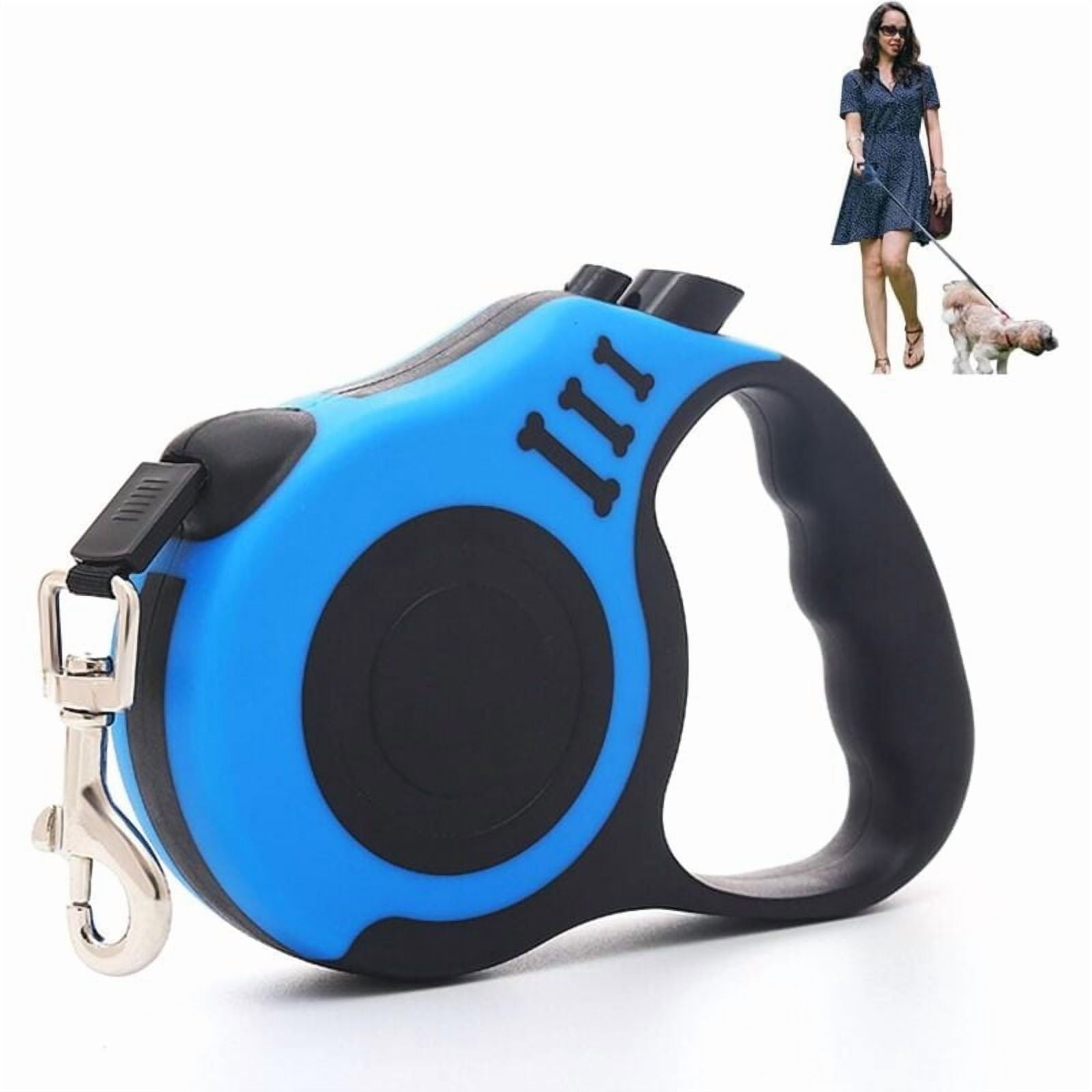Retractable Dog Leash, 5 Meters Retractable Dog Leash, Retractable Dog Leash, for Small and Medium Dogs up to 15kg, for Training and Walking, Blue