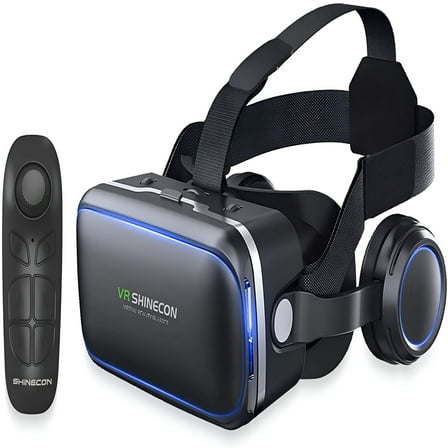 GJX 2026 New Vr Headset for Iphone & Android Phone,3D Vr Glasses for Tv,Movies & Video Games,Vr Headset with Remote Controller,Virtual Reality Headset for Iphone/Android Phone Compatible 4.7-6 Inch