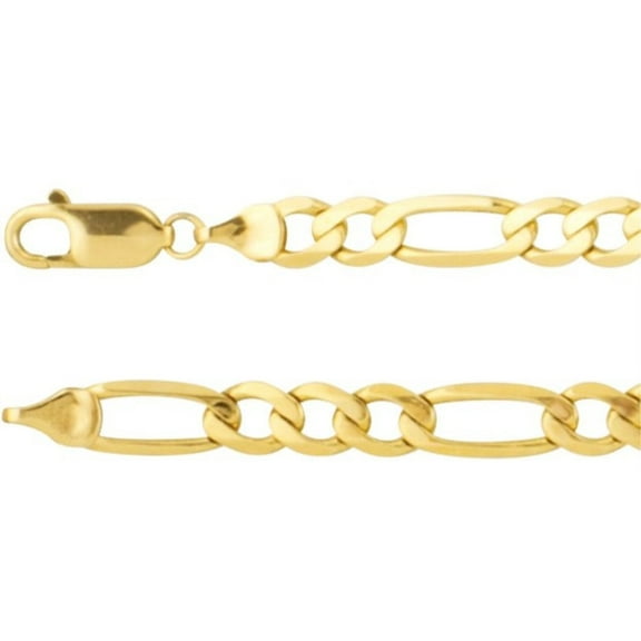Auriga Fine Jewelry 14K Yellow Gold 5.5 mm Figaro Chain Necklace for Women 18"