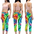 thumbnail image 2 of Tie Dye Women Pants High Waist Capris Printed Gym Leggings Compression Leggings for Running Fitness Yoga Non-See-Through, 2 of 6