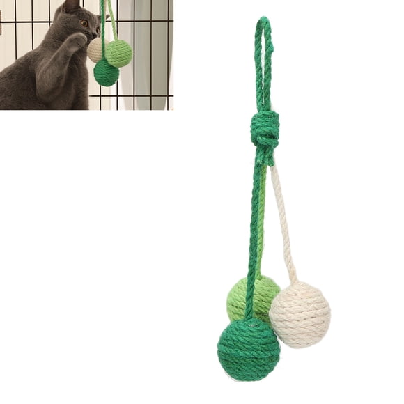 Bola Colgante Del Sisal Del Gato, Juguete Del Gato De La Bola Del Sisal De La Decoración 3 Bolas Del Color Interactivo Colgable Masticable Para Interior