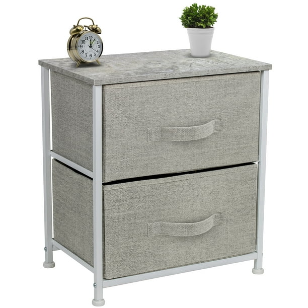 Sorbus Nightstand with 2 Drawers - Bedside Furniture & Accent End Table  Chest for Home, Bedroom Accessories, Office, College Dorm, Steel Frame,  Wood 