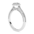 thumbnail image 4 of AFFY 0.80 Carat (ctw) Halo Solitaire Engagement Ring For Womens, Round Lab Created Moissanite Promise Ring For Her In 14k Solid White Gold | VVS1 Quality Ring Size-4, 4 of 5