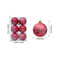 thumbnail image 3 of Christmas Ball Ornaments Set of 6, Shatterproof Multicolor Hanging Decorations with Multiple Styles for Tree, Holiday Party, Wedding, and Home Décor, 3 of 5