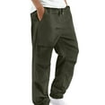 thumbnail image 2 of Men's Casual Cargo PantsCasual Classic Fit Lightweight Slacks Trousers Vintage Stylish,D-Green XXL, 2 of 5