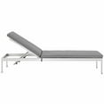 thumbnail image 4 of Modway Shore Outdoor Patio Aluminum Chaise with Cushions in Silver Gray, 4 of 5