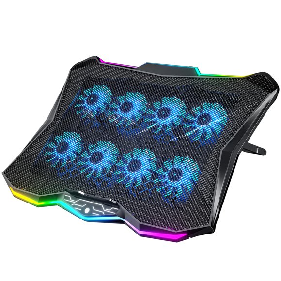 Almohadilla de refrigeración para portátiles para videojuegos AICHESON con 8 ventiladores para portátiles de 15,6 a 17,3 pulgadas