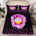 thumbnail image 2 of jejeloiu Cartoon Baseball Pattern Queen Sheet Sets,Pink Glitter Stars Print Bed Set For Girls Kids 4pcs, 2 of 7