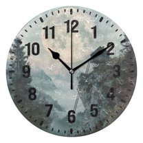 Yayeee 10" Wall Clock Battery Operated Quartz Round Silent Non-Ticking Home Decor,Moon and House