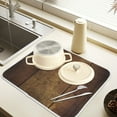 thumbnail image 2 of Yayeee Dish Drying Mat for Kitchen Counter 16" x 18" Microfiber Super Absorbent Coffee Decorative Pad, Wood Grain, 2 of 9