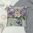 thumbnail image 2 of Creowell  Spring Watercolor Flowers Pillow Covers  Purple Pink Floral Leaf Vase Butterfly Decorative Pillow Cases Seasonal Farmhouse Cushion Covers Home Decor for Sofa Couch Outdoor, 2 of 5