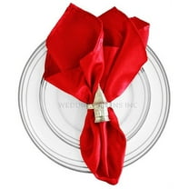 Wedding Linens Inc. (10pcs) 20'' x 20" Heavy Duty Satin Table Napkins Napkin for wedding Party Decorations Events - Red