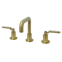 Kingston Brass KS142KLBB Whitaker Widespread Bathroom Faucet with Push Pop-Up Drain, Brushed Brass