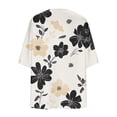 thumbnail image 4 of Ynynloco Womens Kimono Summer Puff Sleeve Cardigan Casual Loose Fit Cover Ups Swimwear Open Front Outfits Top Resorts, 4 of 5
