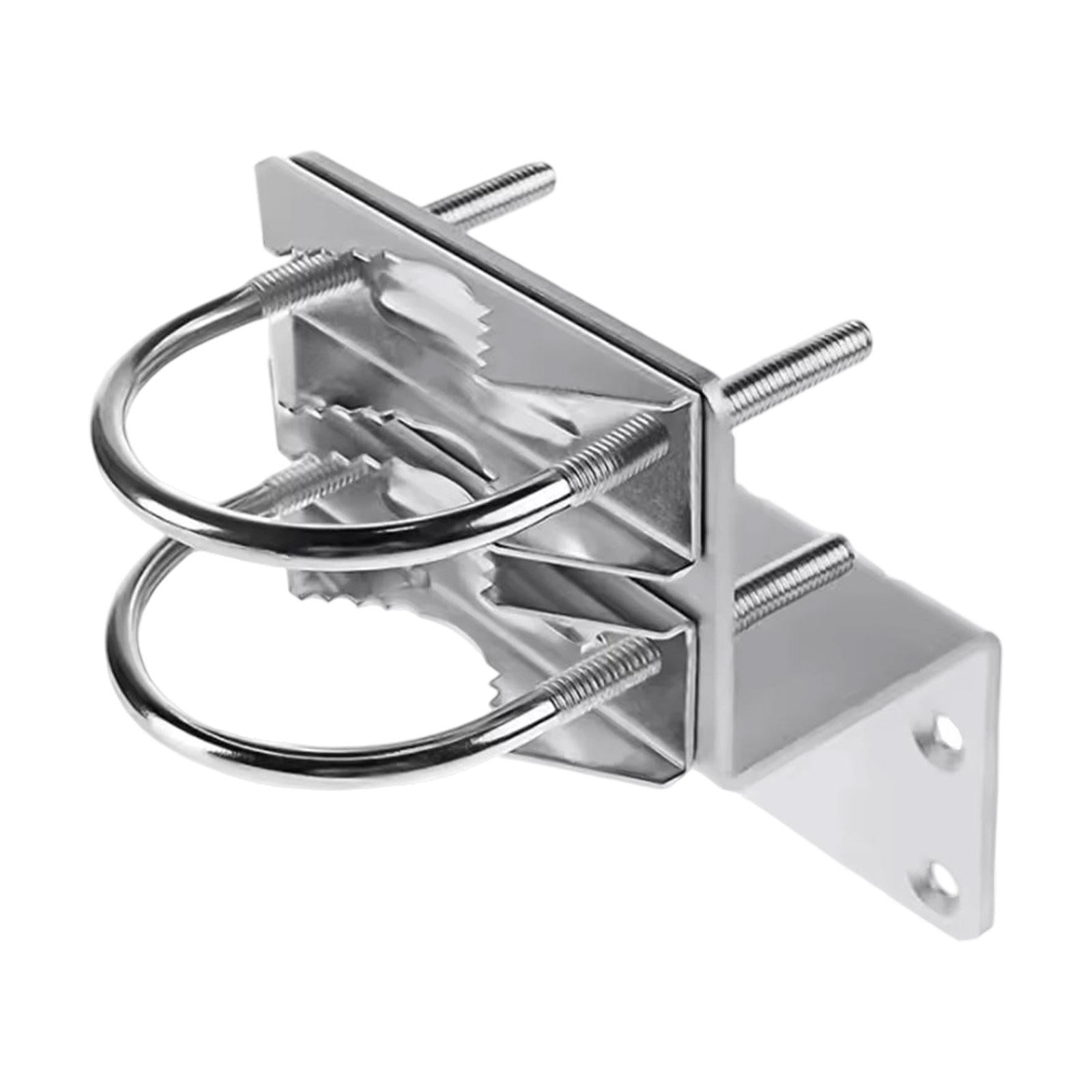 JWQFBC Pole Mount Bracket with Double U Bolts Iron Mounting V Jaw Heavy Duty Hardware
