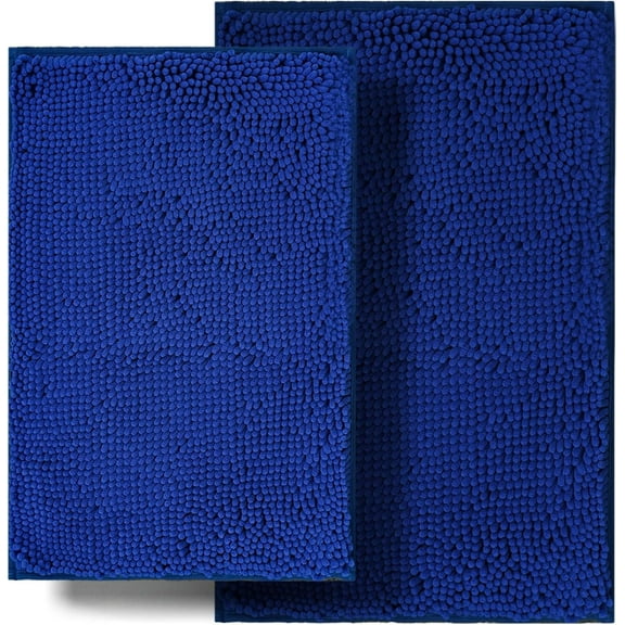 Bathroom Rugs Sets 2 Piece, Ultra Soft Absorbent Bath mat Chenille Bathroom Rug, Antiskid Bath mats Washable Bathroom mat (20x32 inch   16x24 inch) Parang