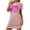 Pink, variant on VgaVtl Womens Sleepshirts Plus Size Pink Short Sleeve Womens Sleepwear Comfy Valentines Day Print Loose Holiday Nightgowns