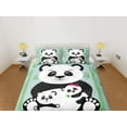thumbnail image 2 of Panda lindo juego de funda nórdica de la familia colorido cubrecama, ropa de cama infantil con, 2 of 4