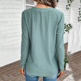 thumbnail image 5 of Huanyaaa Women's Casual Solid V Neck Long Sleeved Top Shirt for Women Womens Lightweight Long Sleeve Shirt Ladies Athletic Wear Womens Tees Short Sleeve Long Sleeves Shirt Long Exercise Shirts Women, 5 of 5