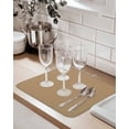 thumbnail image 2 of Dish Drying Mat for Kitchen Counter Solid Color Drying Pad Absorbent Drying Mats for Countertops Sinks Draining Racks Khaki Farmhouse Vintage Reversible Drainer Kitchen Accessories 18x24 Inch, 2 of 7