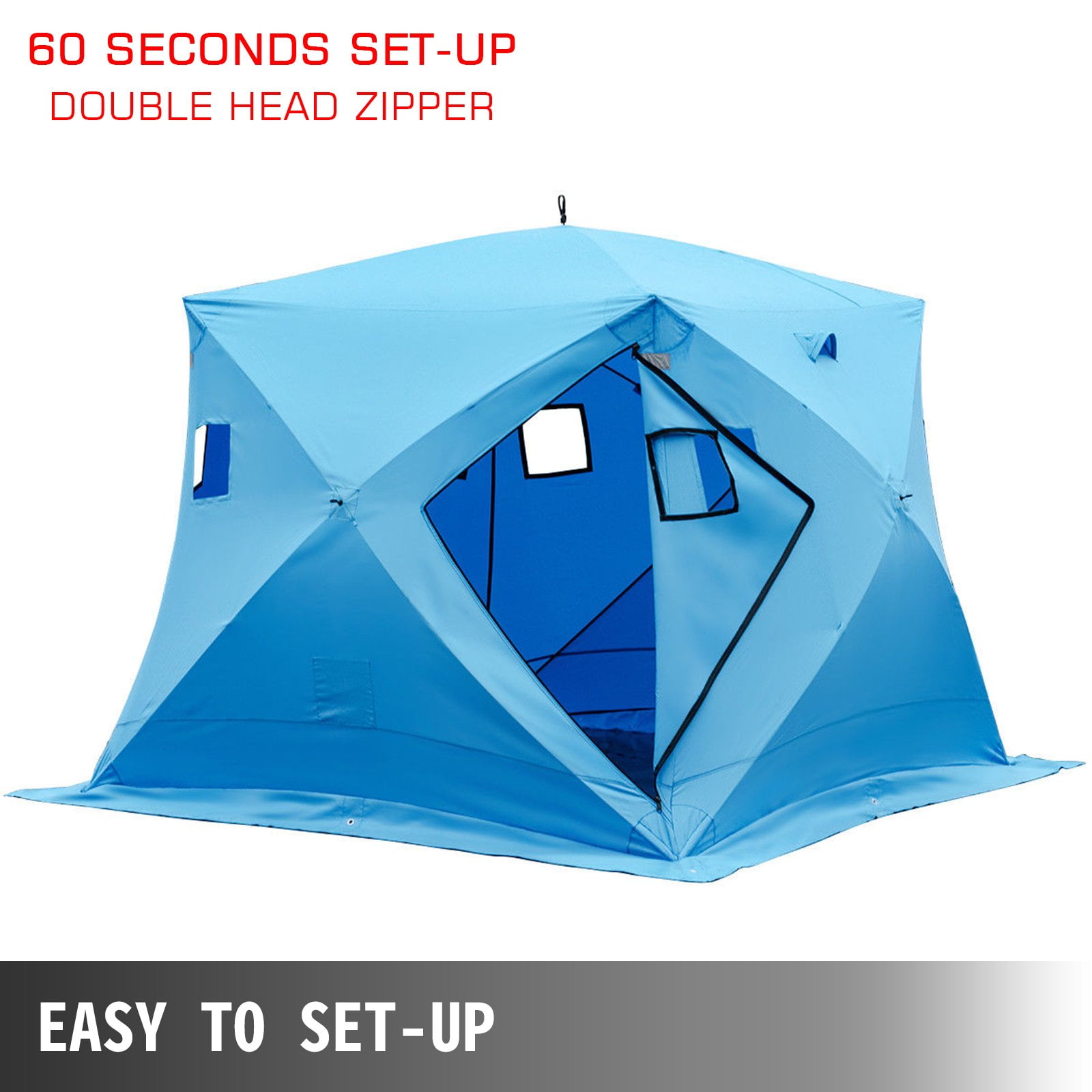 Ready to Ship 4 Person Ice Fishing Tent, Insulated Waterproof