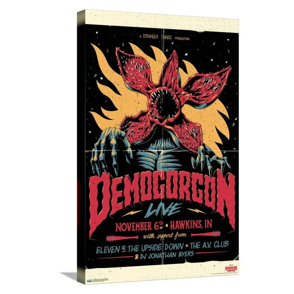 Netflix Stranger Things - Demogorgon Live Canvas Wall Poster, 14.725" x 22.375"