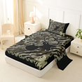 thumbnail image 2 of Castle Fairy Vintage Camo Deer Twin Sheets 3pcs,Kawaii Stripes Bow Bedding,Sage Black Cream,1 Fitted Sheet, 1 Flat Sheet and 1 Pillowcase, 2 of 6