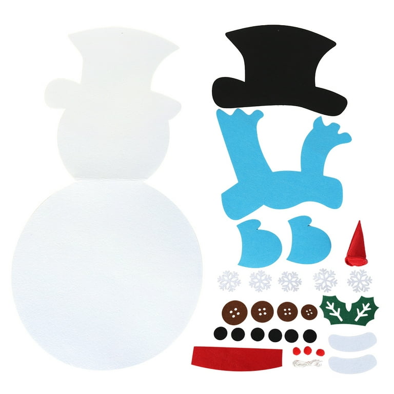 Household Exquisite Ideal Gift DIY Felt Snowman, Wall Hanging Games, For  Children's Holidays Christmas Decorations Children's Parties Kids Gifts  Blue Scarf 
