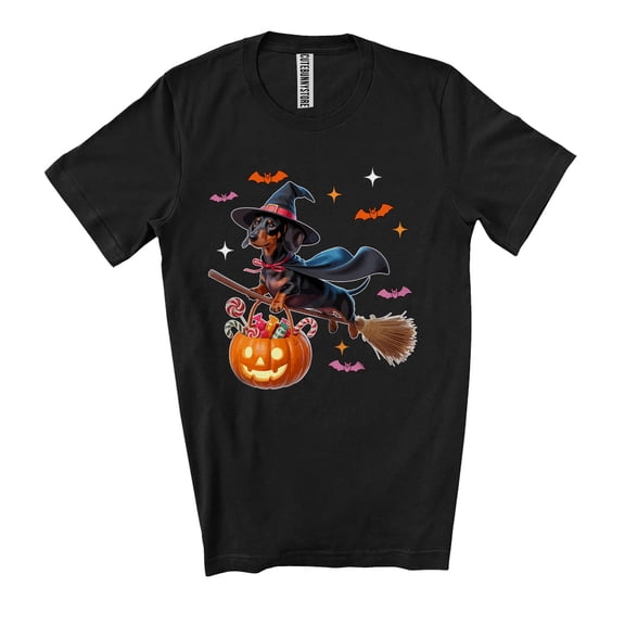Witch Dachshund; Adorable Halloween Costume Pumpkin Candy Lover; Family Group Unisex T-Shirt