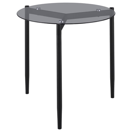 Rosalie Round Smoked Glass Top End Table Grey