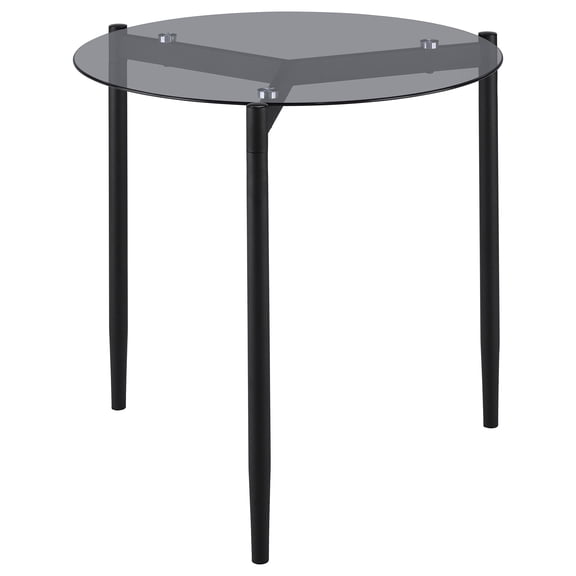 Rosalie Round Smoked Glass Top End Table Grey