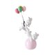 thumbnail image 5 of Figura de conejito con globo, adorno de conejito volador para mueble de TV de sala de estar Rosa, 5 of 9