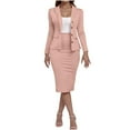 thumbnail image 3 of pstuiky Women Dresses, Solid Color Casual Dresses Lapel Midi Dress Dressy Long Sleeve Collared Cocktail Dresses for Women Pink XXL, 3 of 8