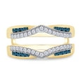 thumbnail image 2 of Blue & White Natural Diamond Wrap Guard Enhancer Engagement Ring in 14k Yellow Gold (0.50 Cttw), 2 of 9
