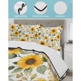 thumbnail image 4 of Quilts Twin XL Size, Sunflower Soft Comforter Bedding Set for Bed, Farmhouse Spring Summer Botanical Lightweight Quilted Bedspread with Pillow Cover(2 Pieces) for All Season, 68x98 Inch, 4 of 6