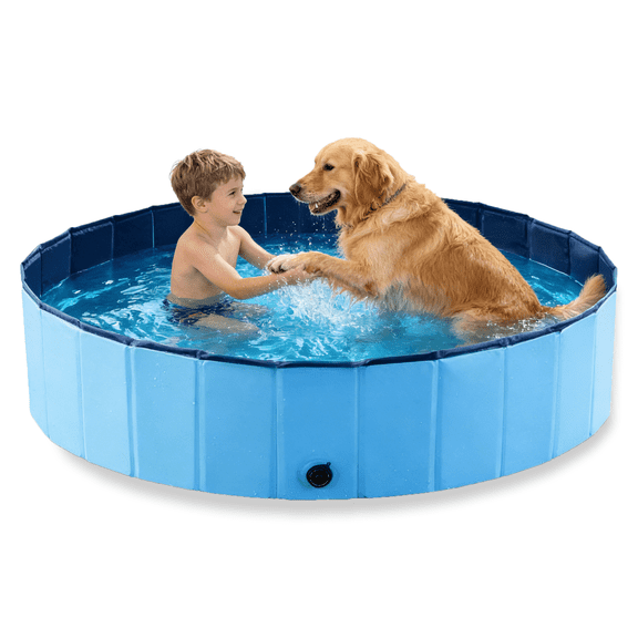 Yuyongr Dog Pool  63” Foldable Pet Swimming Pool Dog Pet Bath Pool Collapsible Dog Pet Pool Bathing Tub Kiddie Pool