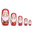 thumbnail image 1 of 5pcs Christmas Hand-painted Nesting Dolls, Nifty And Lovely Hand-painted Nesting Dolls, Multi-layer Nesting Evenly Colored And Bright For Birthday Kids Toy, 1 of 7