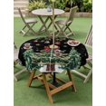 thumbnail image 3 of Outdoor Tablecloth with Umbrella Hole and Zipper, Black Christmas Round Table Cloth 54 Inch Waterproof Tablecloth, Xmas Christmas Tree Snowflake Picnic Table Cover for Patio Camping, 3 of 7