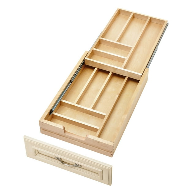 Rev-A-Shelf 4WTCD-18SC-1 15-Inch Tiered Cutlery Drawer Organizer with Soft-Close