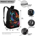 thumbnail image 5 of Yuyamidu Colorful Butterfly Backpacks for Girls Book Bags Ages 12-15 Middle School Supplies Girls Backpack Cats Bookbag with Strap Primary School Bag, 5 of 6