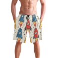 thumbnail image 4 of Dailycode Men's Quick Dry Swim Trunks Beach Shorts Casual Summer Board Shorts with Pockets, Hand Drawn Rocket, 4 of 8
