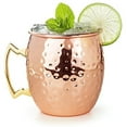 thumbnail image 5 of IMossad Moscow Mule Mugs, 12 oz Hammered Copper Cups with 304 Stainless Steel Lining and Gold Brass Handles, Perfect for Cold Drinks, Beer, Wine, Bars, Parties, Gifts, 5 of 8