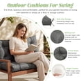 thumbnail image 3 of Eurhowing Outdoor Bench Cushion Waterproof, 60"x40"x4" Thick Patio Swing Chair Cushions with Ties, All-Weather High Density Foam Seat Pad for Porch Garden Furniture, Gray, 3 of 11