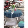 thumbnail image 4 of Outdoor Tablecloth with Umbrella Hole and Zipper, Teal Blue Ombre Round Table Cloth 54 Inch Waterproof Tablecloth, Modern Abstract Art Texture Picnic Table Cover for Patio Camping, 4 of 7